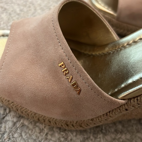 Prada Espadrilles wedges in pink suede - Picture 10 of 12